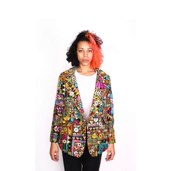 Momo Jackets & Blazers - New Free People x Momo New York Frida Vintage Patchwork Blazer Jacket XS